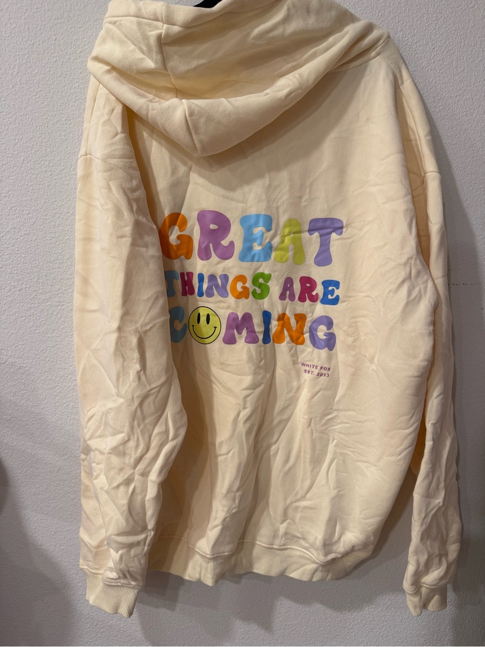 White Fox Cream Womens Graphic Hoodie